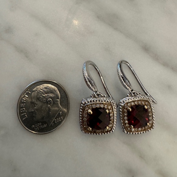 Sterling Silver Custom GPanther Drop Earrings with Small Diamonds - Picture 7 of 8